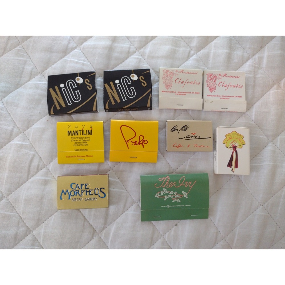 Vth 90s Beverly Hills West Hollywood Matchbook Lot The Ivy Kate Mantilini NiCs